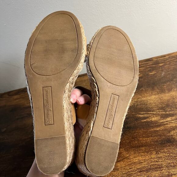 Tommy Bahama Super Wedge Sandals 10 Espadrille Slip On Open Toe Faux Leather - Picture 5 of 9